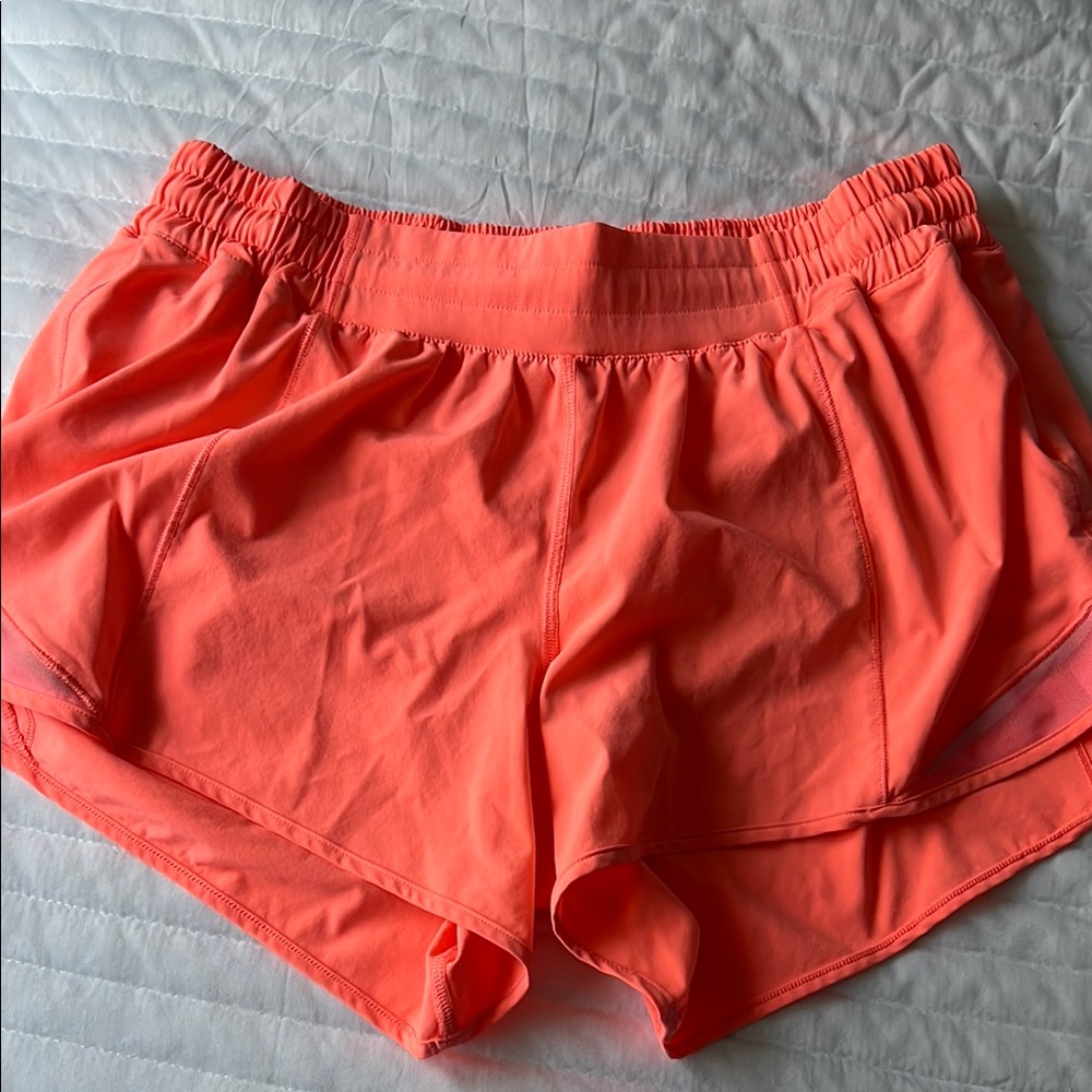 Lululemon Athletica Orange Athletic Shorts Lightweight Breathable